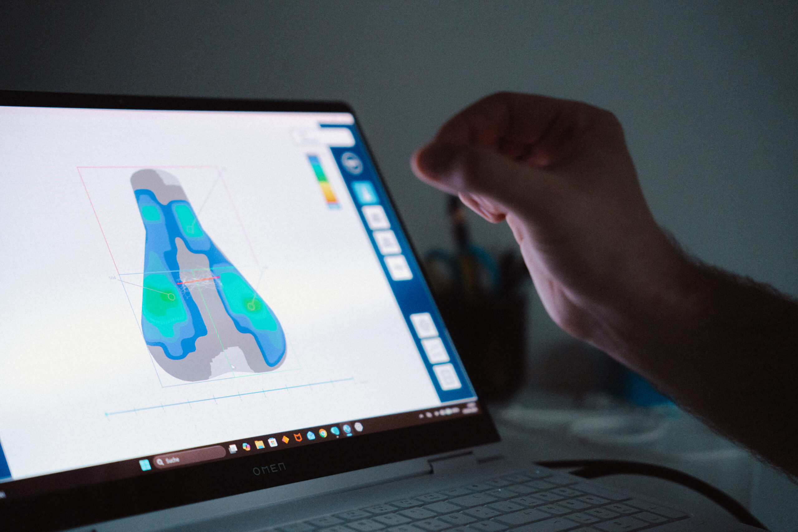 Auswertung der GebioMized-Satteldruckmessung am Laptop
